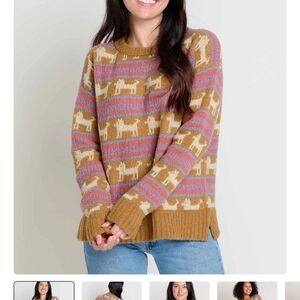 Toad&Co Brown and Pink Striped Sweater